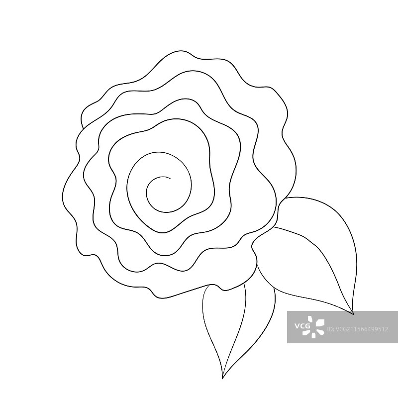 连续的花卉轮廓艺术线条花朵图片素材