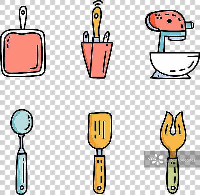 五彩缤纷的厨房用具图片素材