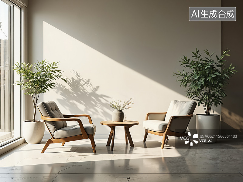 【AI数字艺术】现代简约客厅图片素材