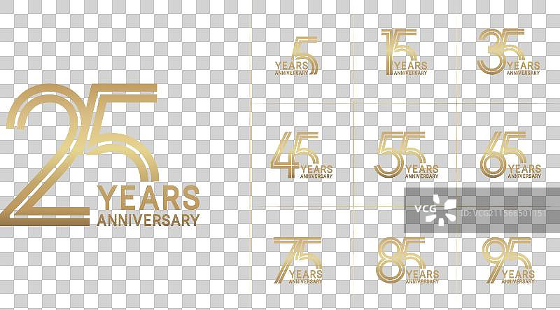 周年纪念高级系列金色套装图片素材