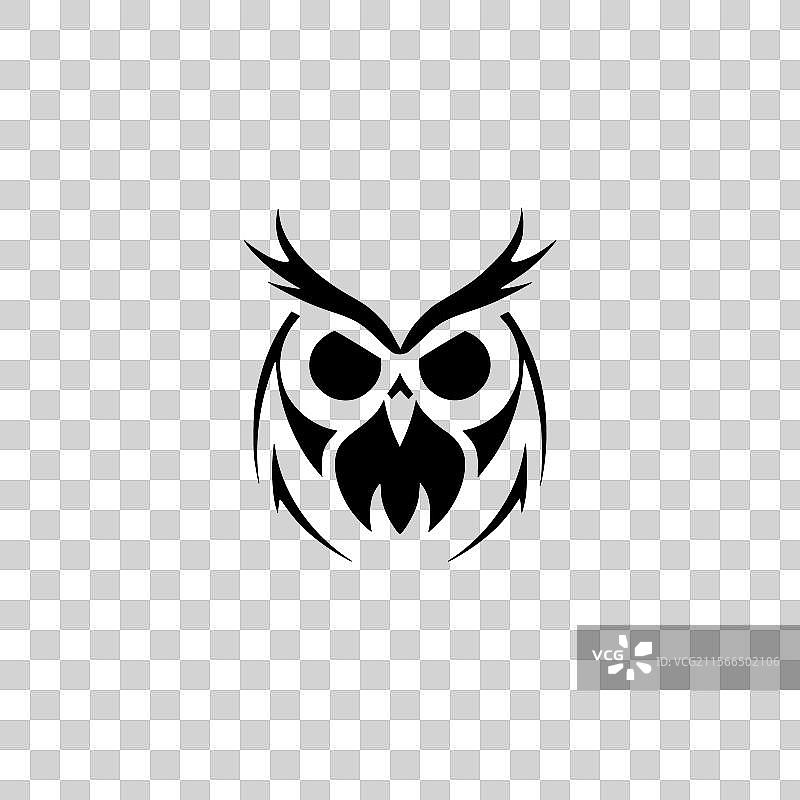 猫头鹰 - 极简风格的平面logo图片素材