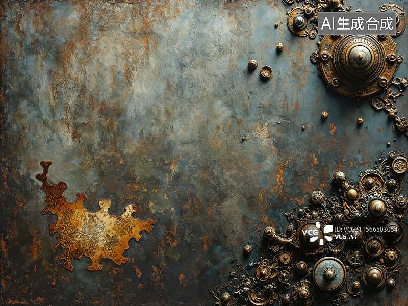 【AI数字艺术】锈迹斑驳的金属质感图片素材