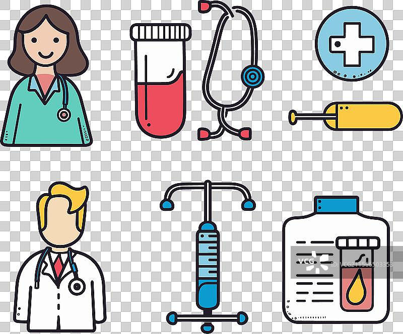 女医生听诊器医疗符号图片素材