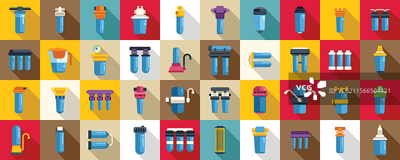 水净化过滤器图标集 A图片素材