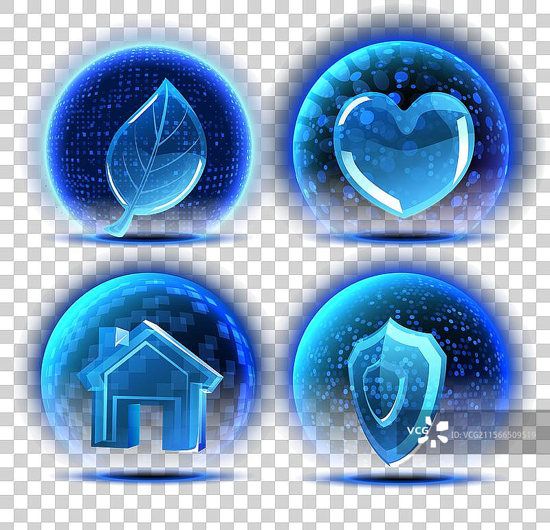 数字球体护盾套装图片素材