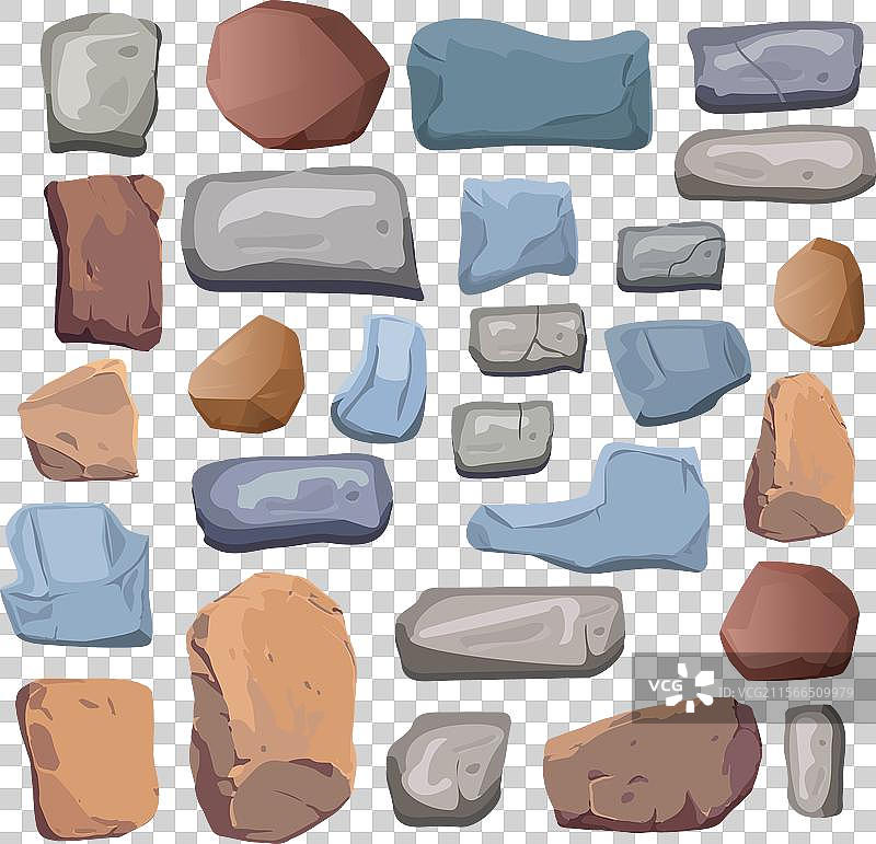 石头道路元素集合套件图片素材