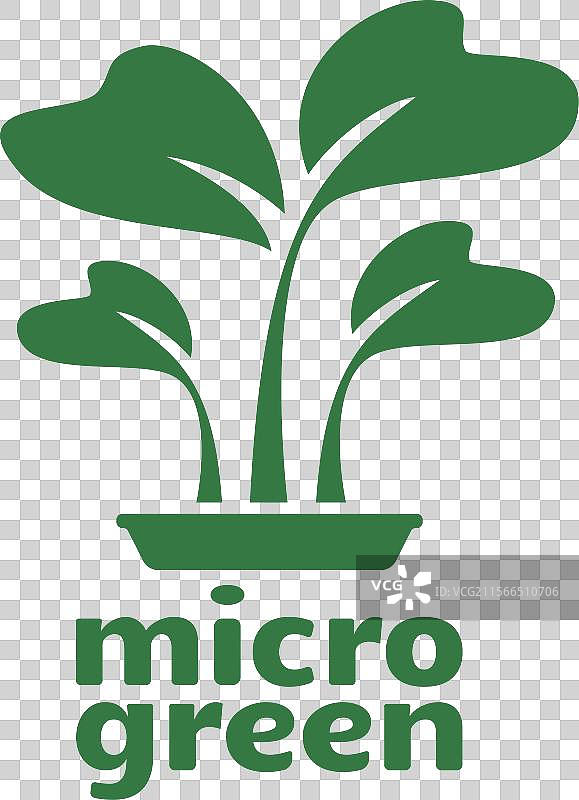 微型绿植标志，图标为蔬菜芽图片素材