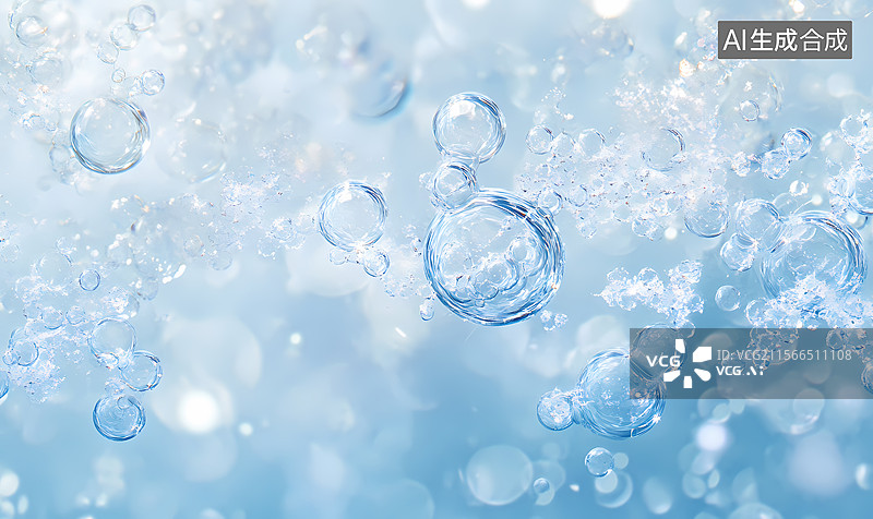 【AI数字艺术】水泡的近距离特写图片素材