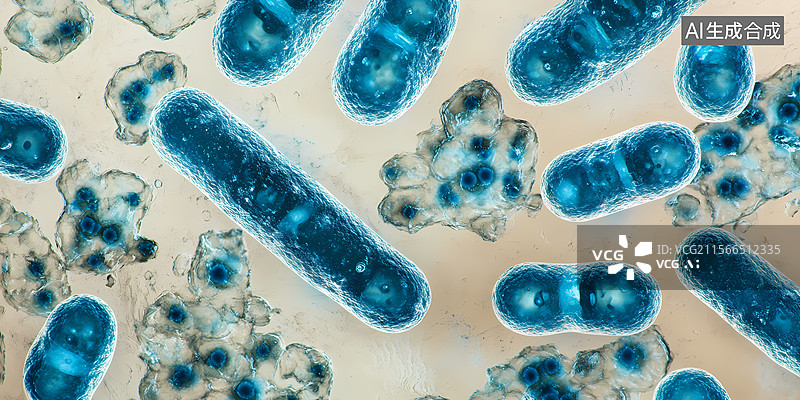 【AI数字艺术】微生物在流体环境中的结构图片素材