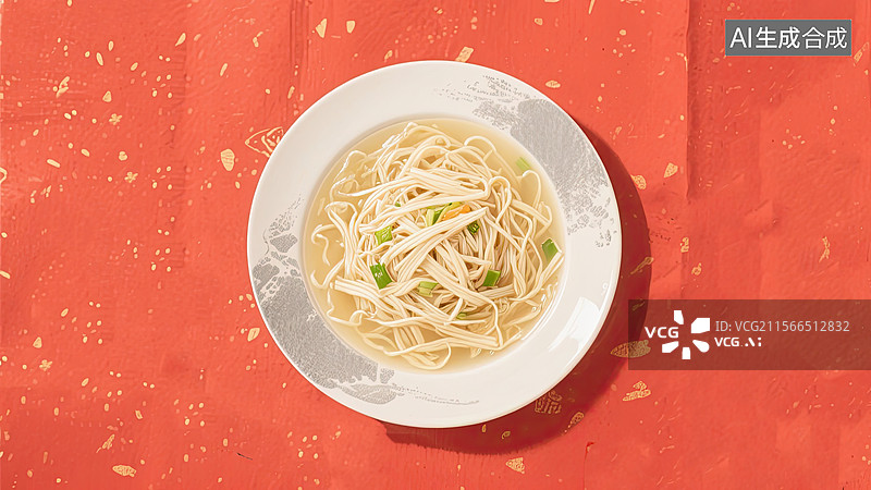 【AI数字艺术】中华美食，大煮干丝，粤菜，美食，插画图片素材