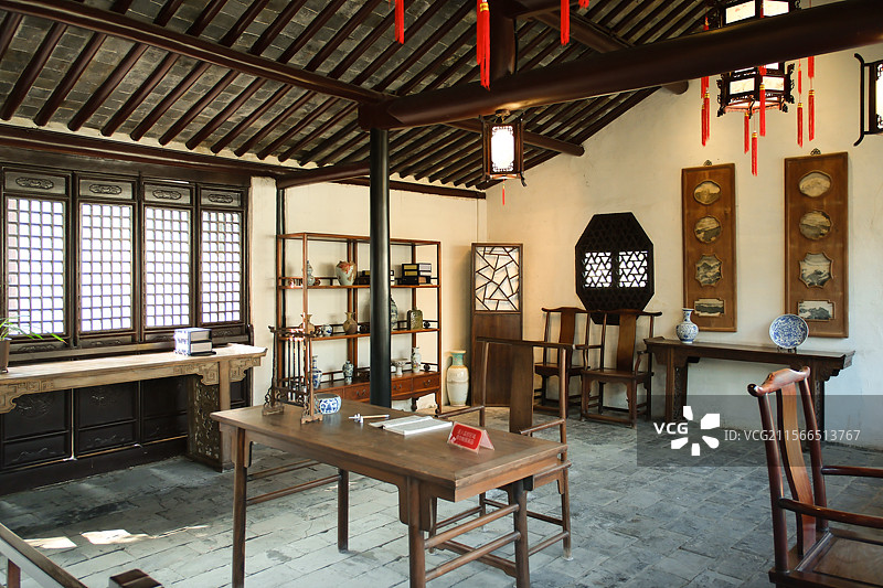 周庄古镇张厅书房图片素材