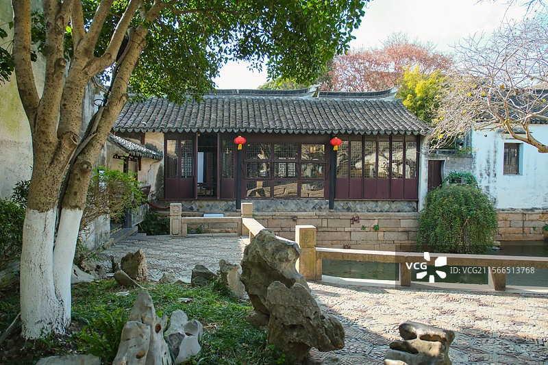 周庄古镇张厅后花园图片素材