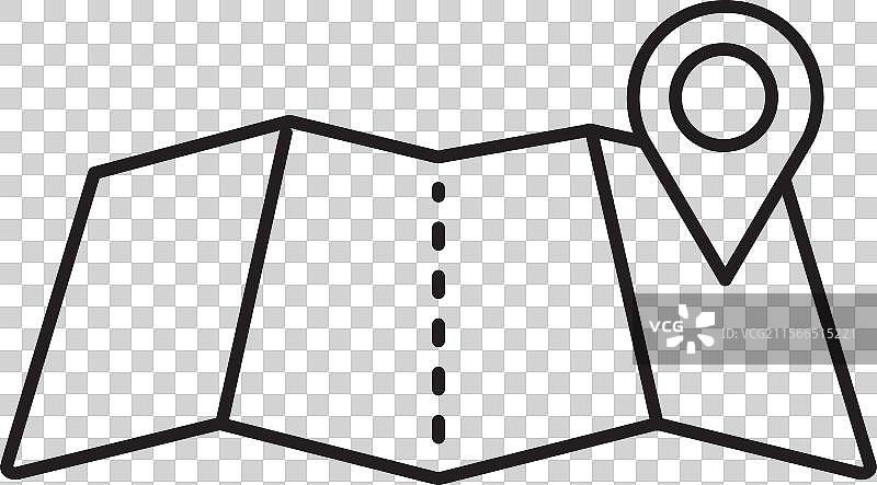 在平面风格的描绘中，一个位置标记图片素材