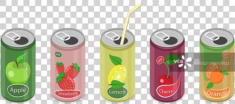 3D等距平面汽水饮料集合图片素材