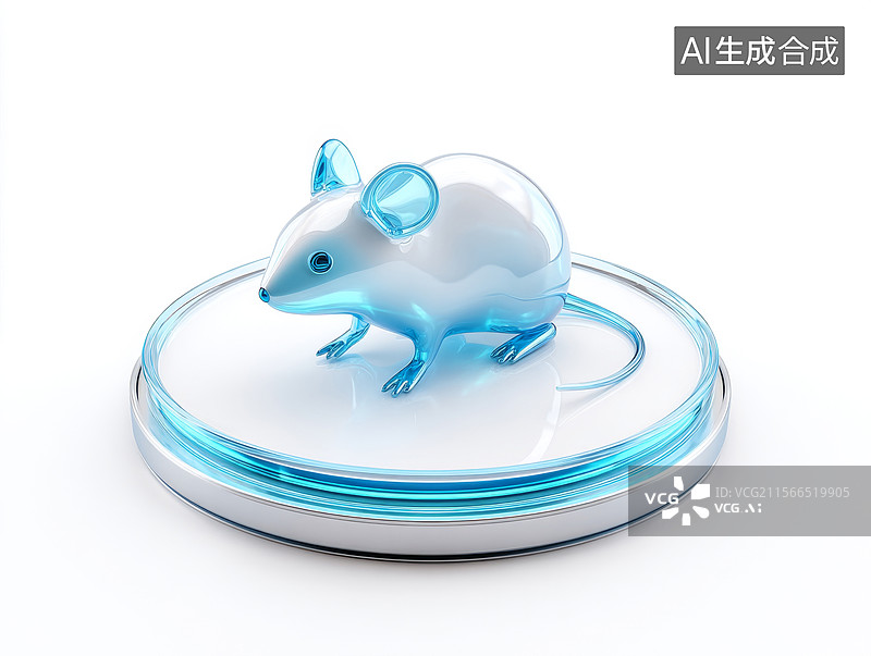 【AI数字艺术】透明蓝色实验鼠模型图片素材