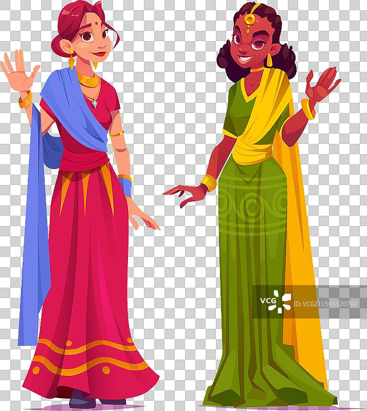 身穿传统印度纱丽的年轻女性图片素材