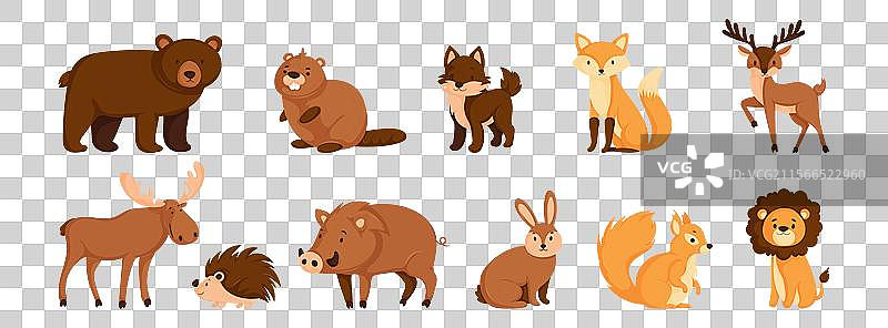 可爱的卡通森林动物系列：熊图片素材