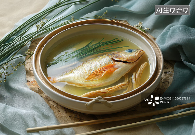 【AI数字艺术】清蒸鱼的美味呈现图片素材