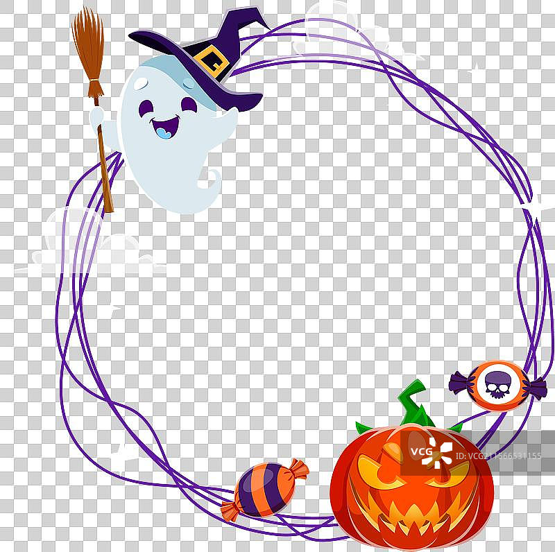 万圣节圆形假日边框图片素材