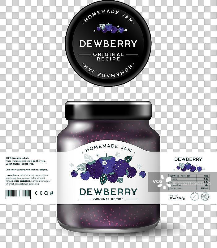 露莓果酱标签设计图片素材