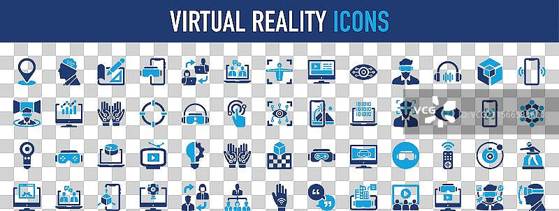 虚拟现实图标集，如位置科技图片素材