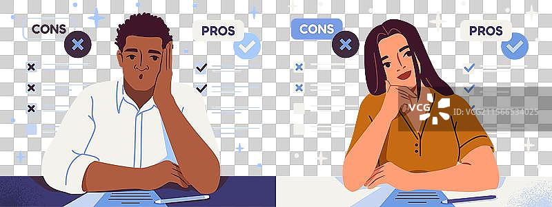 沉思的男人进行头脑风暴和决策图片素材