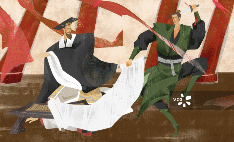 图穷匕见成语典故插画GIF动图图片素材