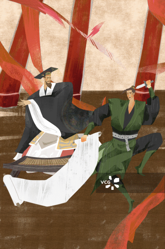 图穷匕见成语典故插画GIF动图图片素材