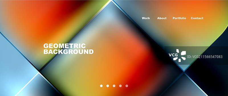 几何抽象玻璃效果，带有圆形和图片素材