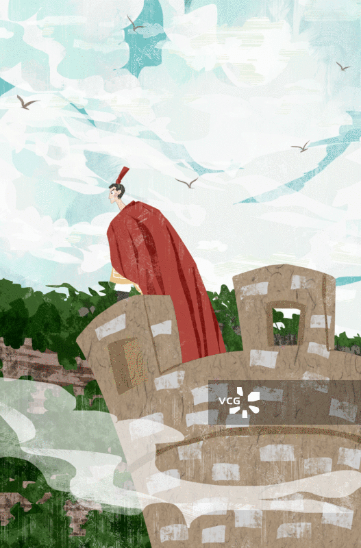 草木皆兵成语典故插画GIF动图图片素材