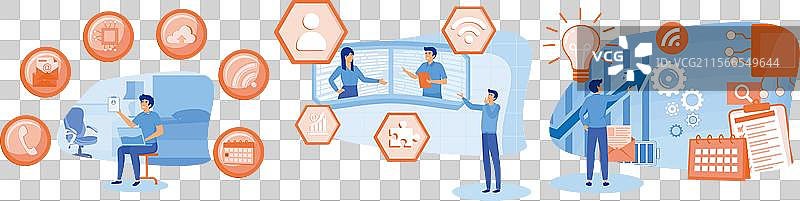 商业智能概念与各种元素结合图片素材