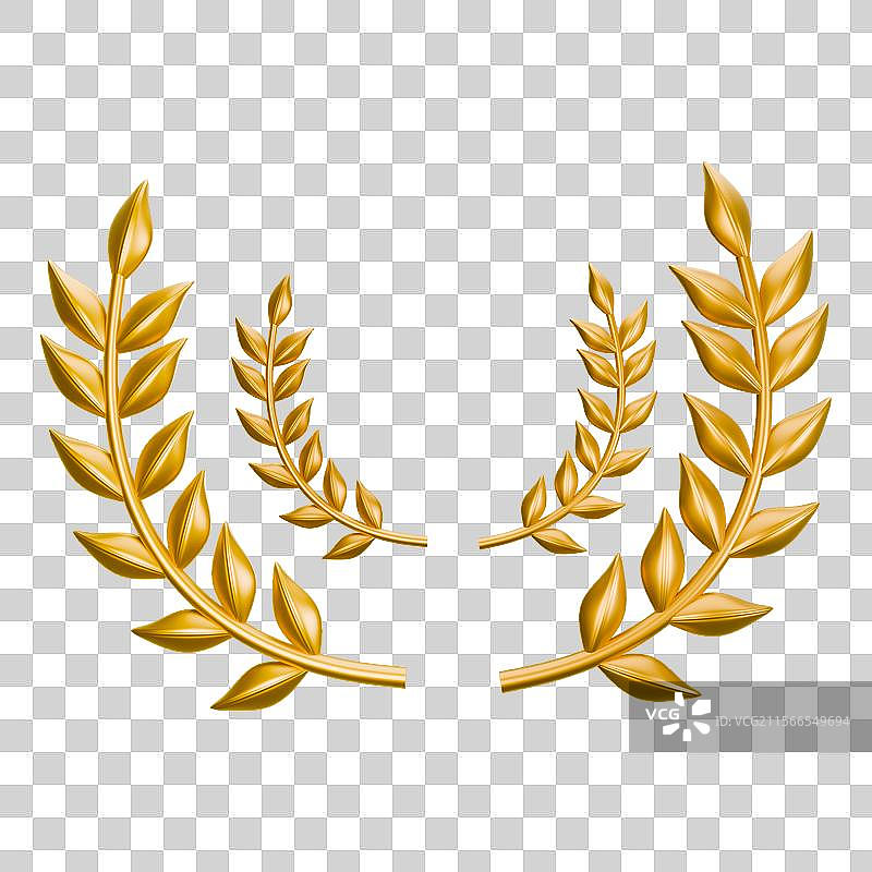 3D立体元素金色荣誉奖牌奖杯排行榜冠军图片素材