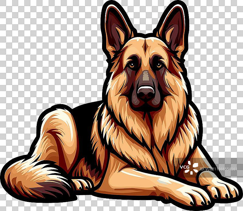 德国牧羊犬全高犬轮廓图片素材