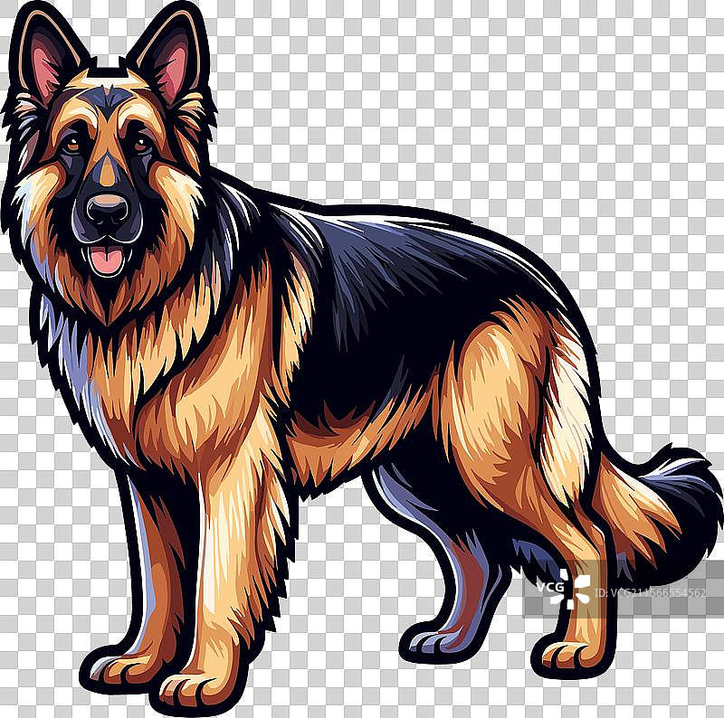 德国牧羊犬全高犬轮廓图片素材