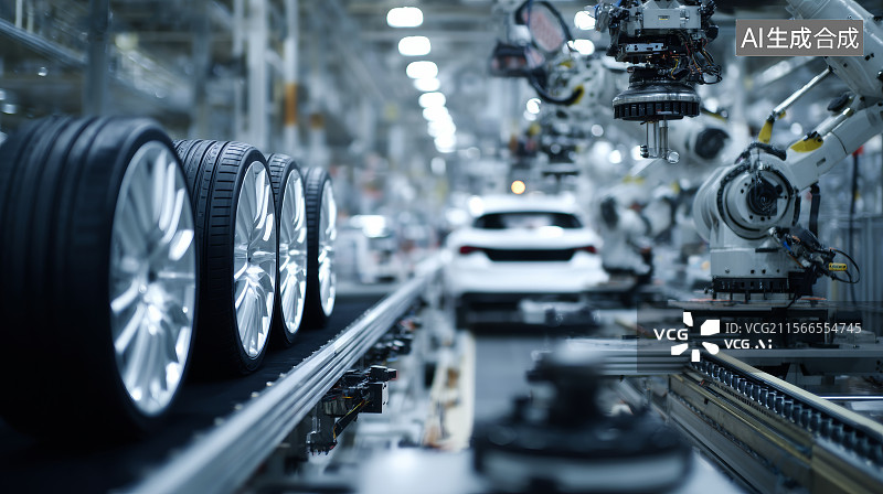 【AI数字艺术】智能制造，汽车生产线，汽车工厂图片素材