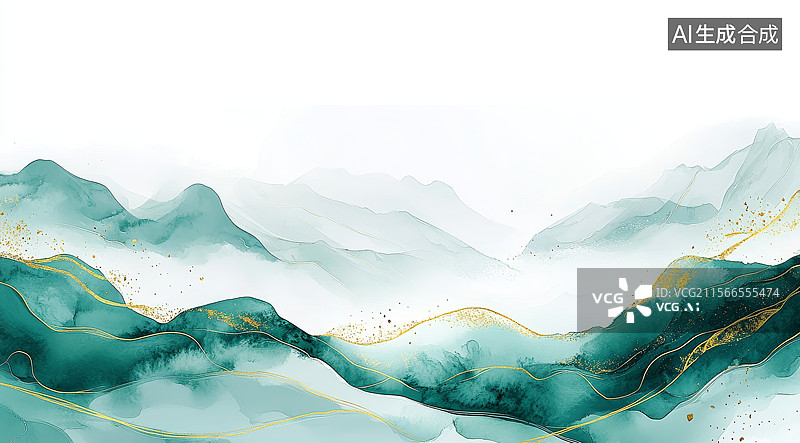 【AI数字艺术】中国风水墨抽象画背景图片素材