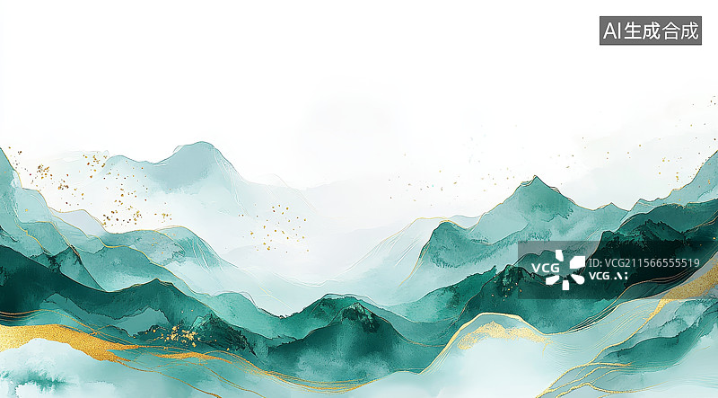 【AI数字艺术】中国风水墨抽象画背景图片素材