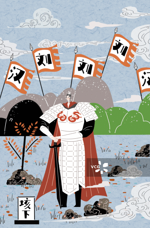 四面楚歌成语典故插画GIF动图图片素材