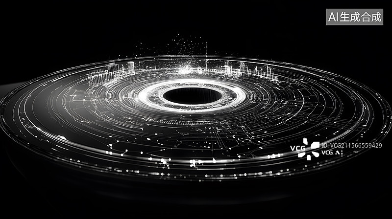 【AI数字艺术】未来科技环形结构图片素材