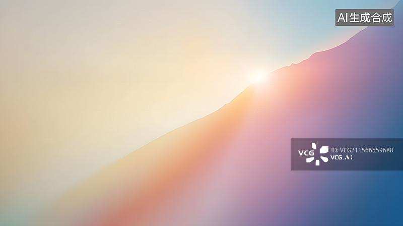 【AI数字艺术】日出时的山脊剪影图片素材