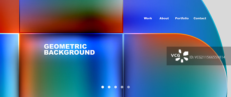 几何抽象玻璃效果，带有圆形和图片素材