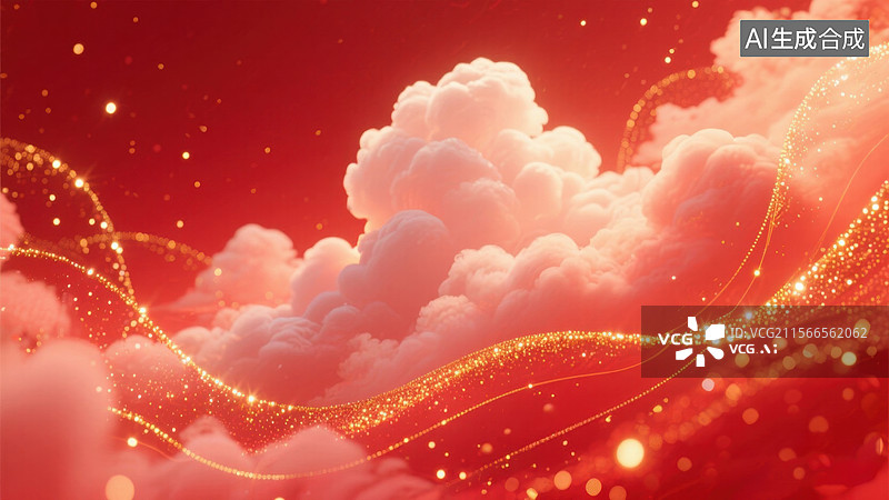 【AI数字艺术】红色鎏金背景图片素材