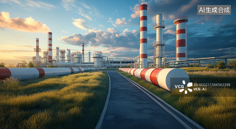 【AI数字艺术】现代化工业厂房外观图片素材