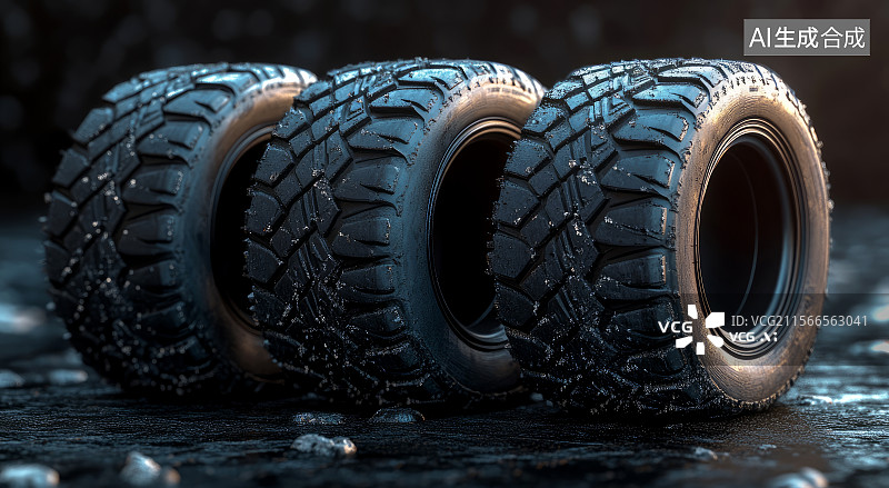 【AI数字艺术】汽车轮胎展示图片素材