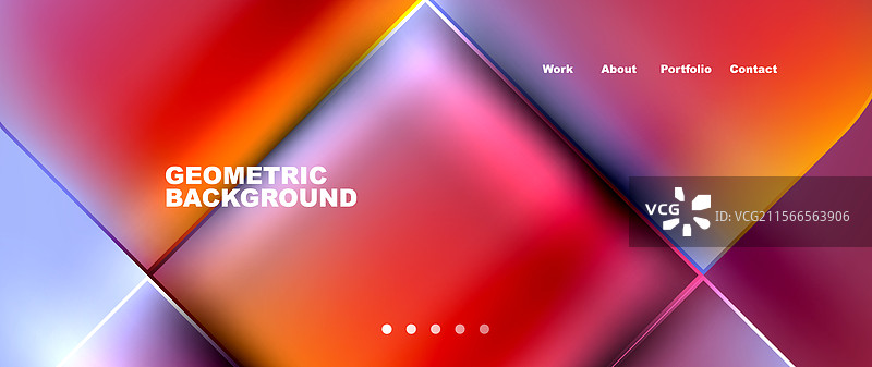 几何抽象玻璃效果，带有圆形和图片素材