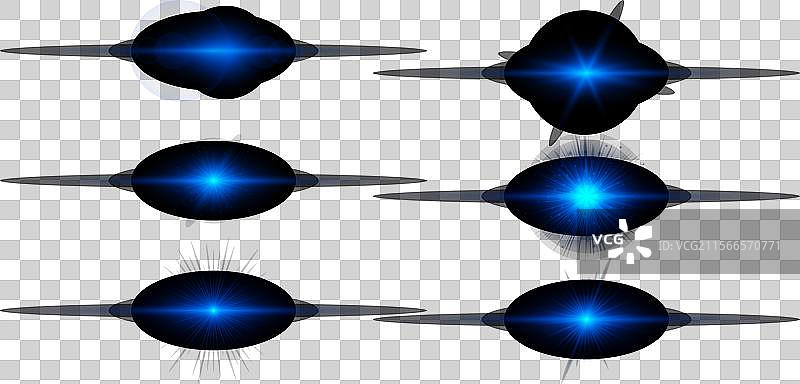 一组蓝色水平光效镜头图片素材