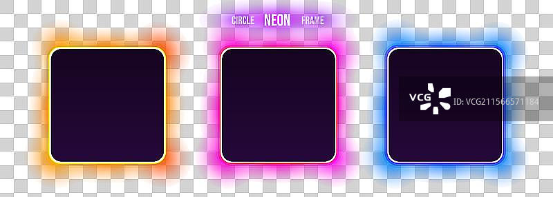 未来主义的多彩霓虹灯框架系列图片素材