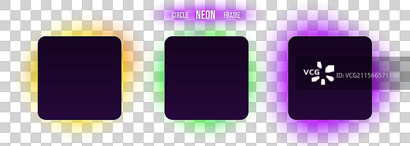 未来主义的彩色霓虹灯框架集合图片素材