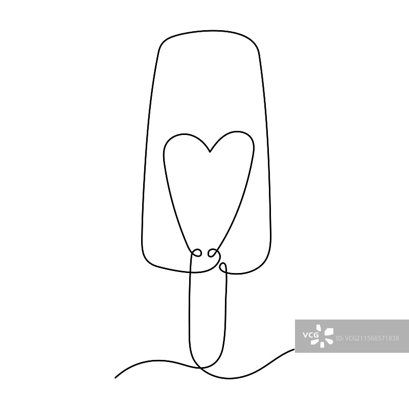 冰淇淋的轮廓一笔连续画法图片素材