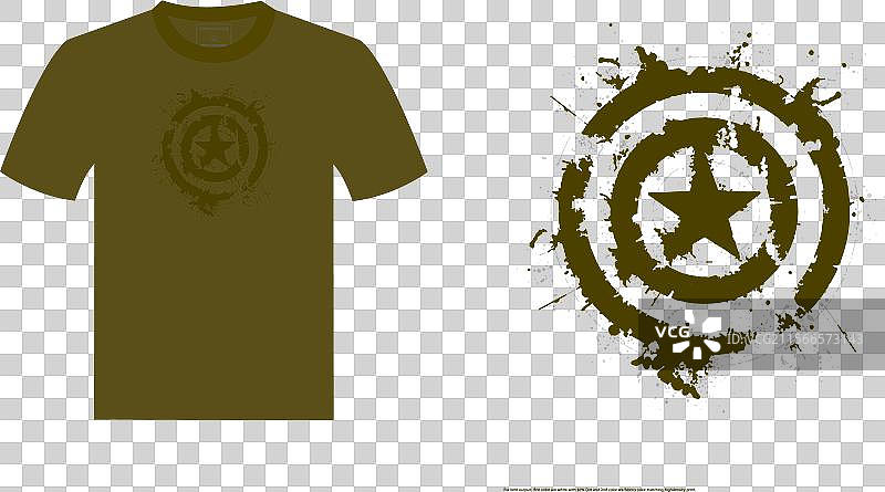 星星图案的彩色T恤设计图片素材